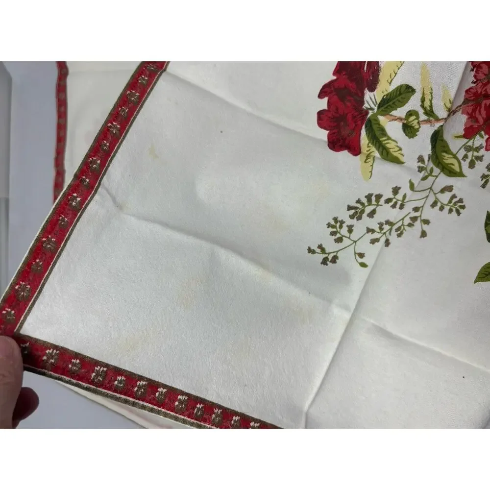 Red Floral Cloth‎ Dinner Napkins Set of 4 17x17 Cotton